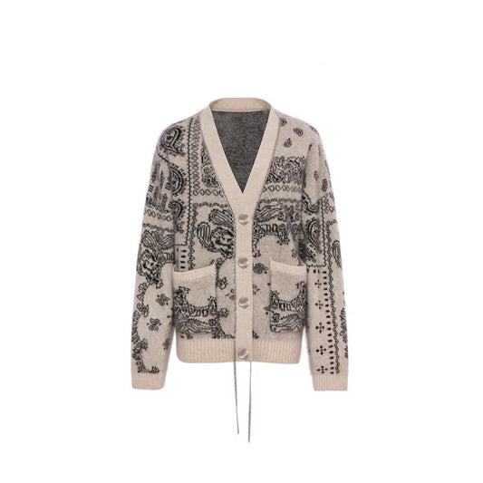 Diana Vevina Chain Totem Cardigan Khaki