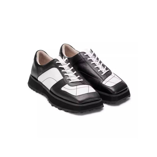 Lost In Echo Color Blocked Leather Brogues Black