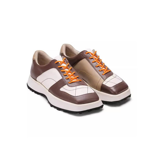 Lost In Echo Color Blocked Leather Brogues Brown