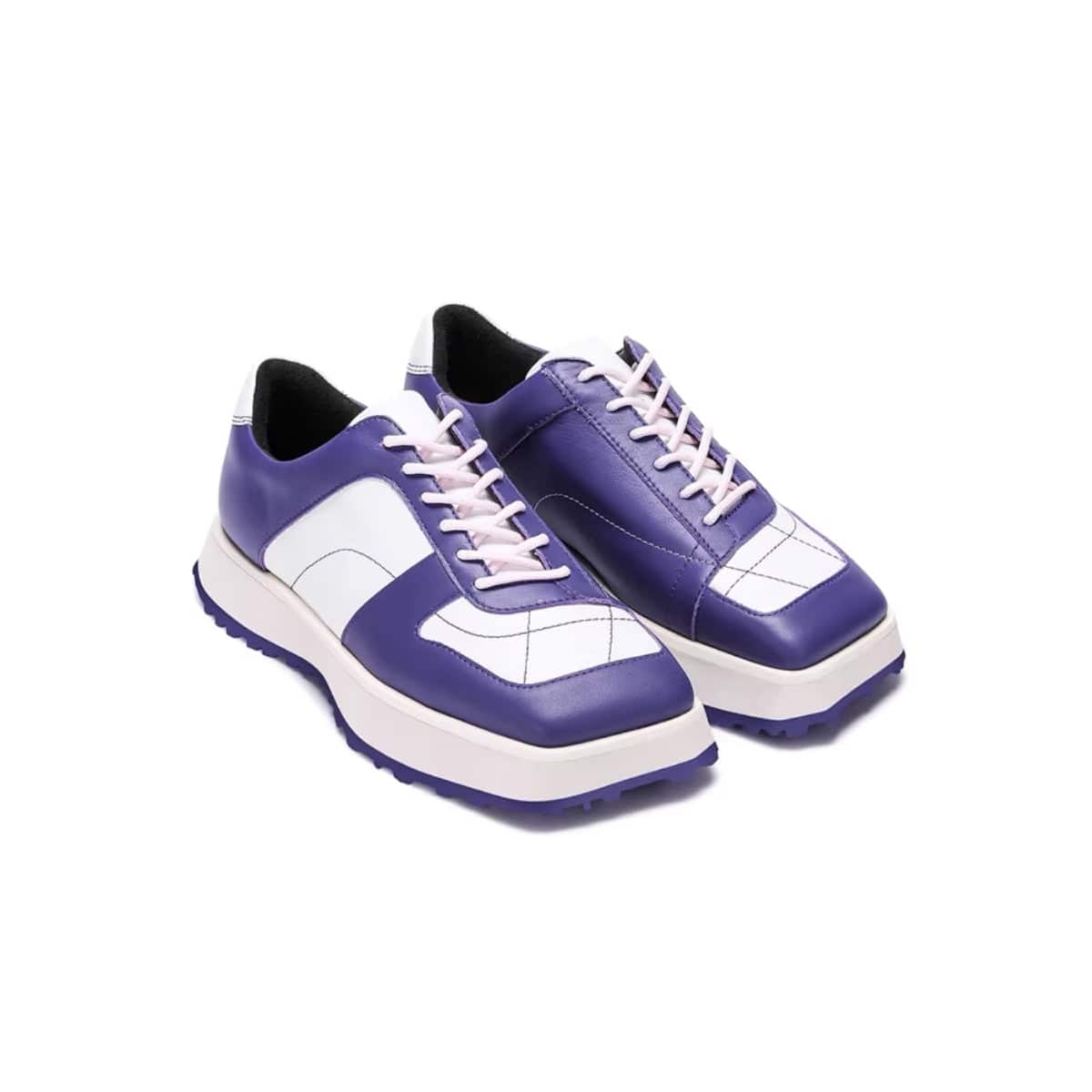 Lost In Echo Color Blocked Leather Brogues Purple