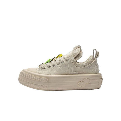 Foreshadow DIY Flower Patch Tweed Sneaker White