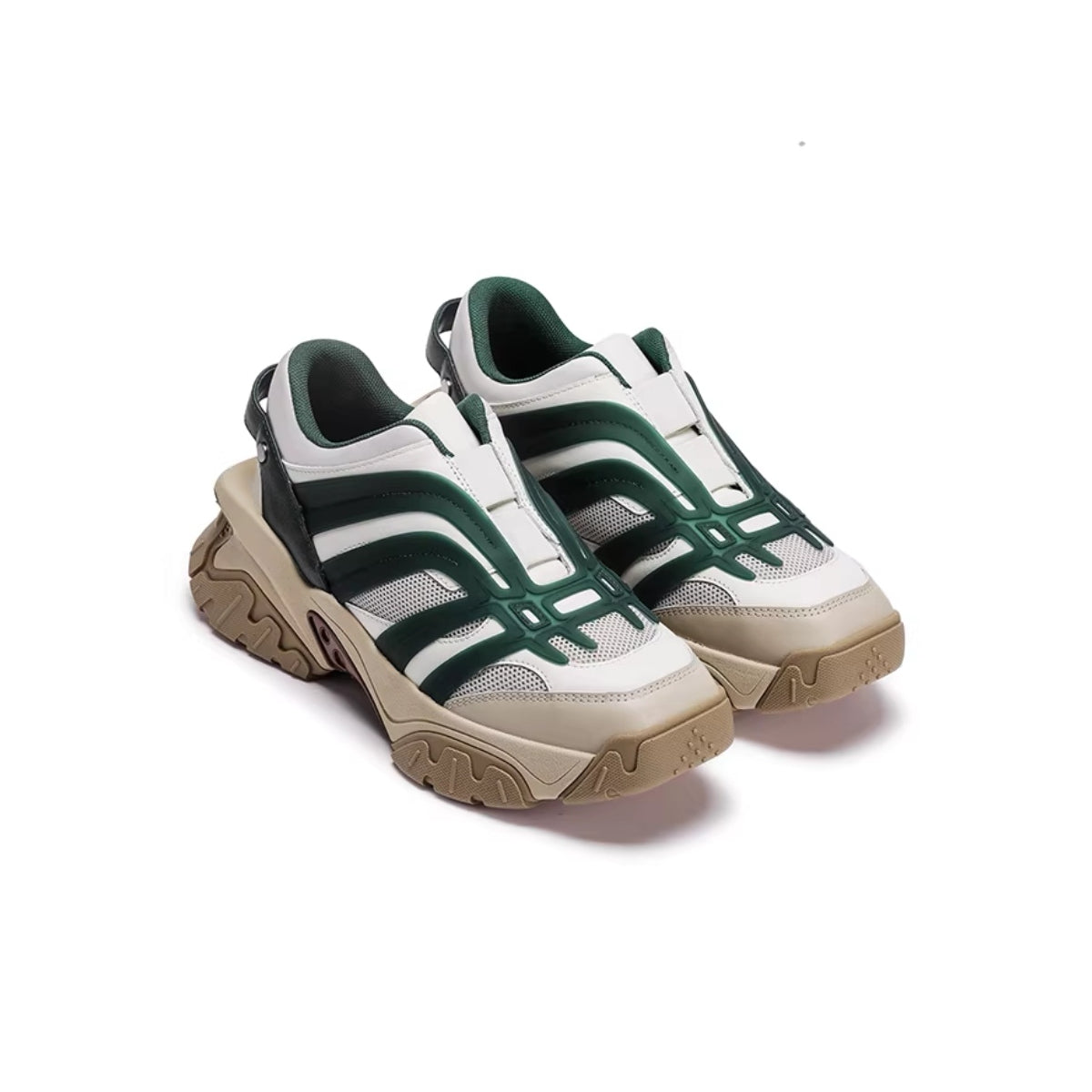 Lost In Echo Color Blocked Retro Sneaker Green