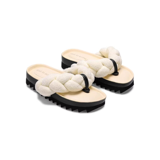 Lost In Echo Twist Heel Flip Flops White