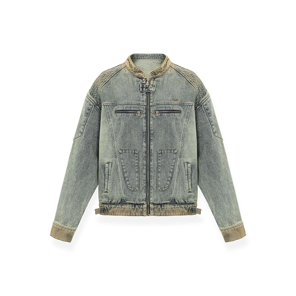 NAWS Distressed Washed Silhouette Denim Jacket