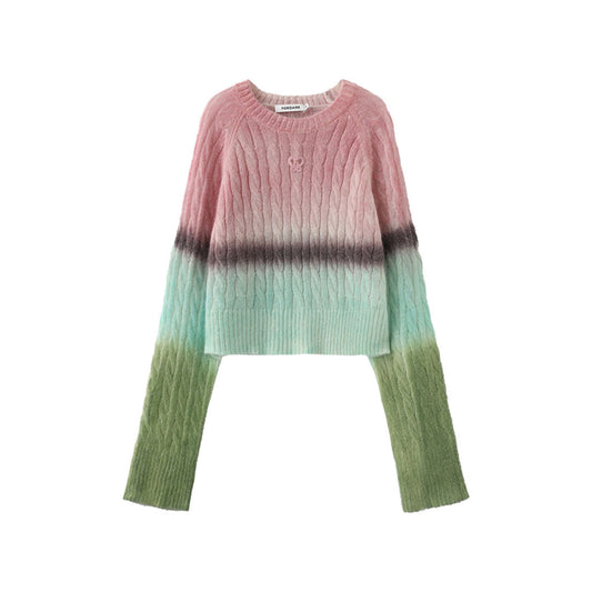 Fordare Rainbow Overlong Sleeve Knit Sweater