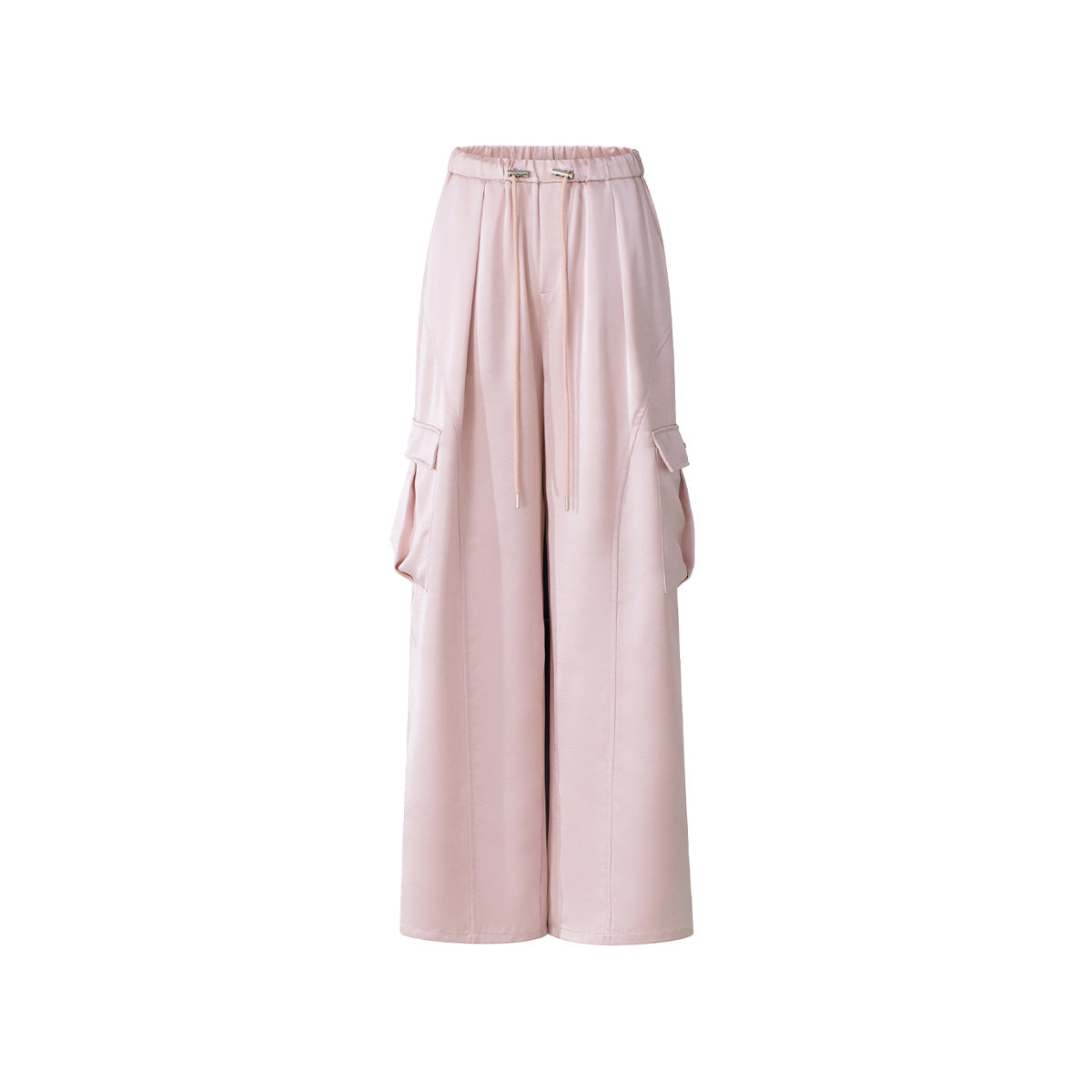 MacyMccoy Satin Draped Wide-Leg Cargo Pants Pink