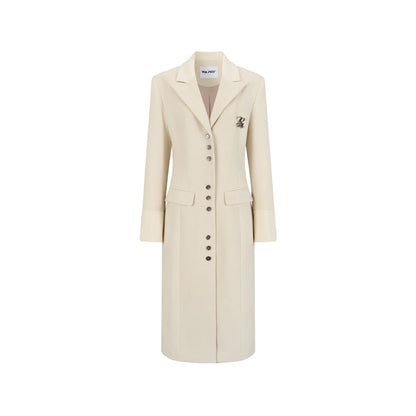 Via Pitti Heavy Patchwork Waisting Long Coat Beige