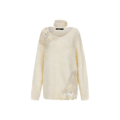 AGAM Super Soft V-Neck Crochet Sweater