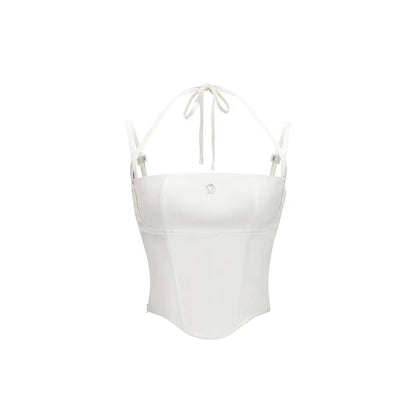 NotAwear Soft Fishbone Strap Halter Top White