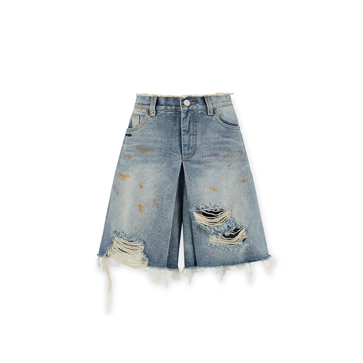 NotAwear Splashing Painting Destroyed Denim Shorts