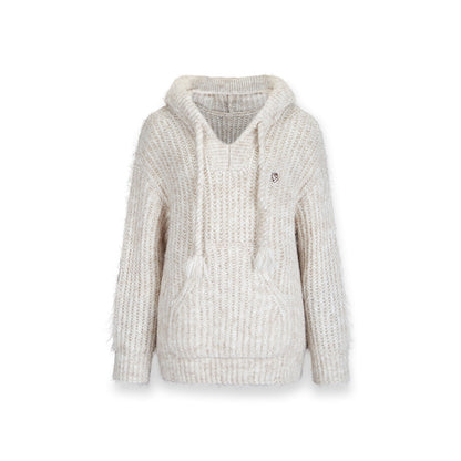 NotAwear Alpaca Fiber Hooded Sweater Cream