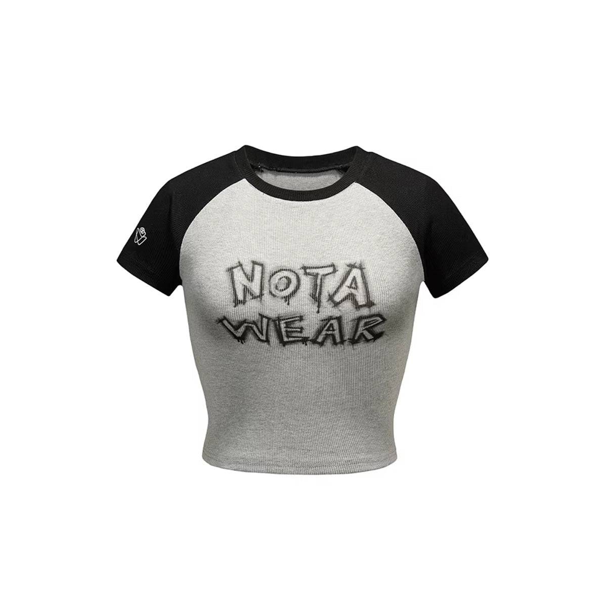 NotAwear Color Blocked Logo Print Crop Top