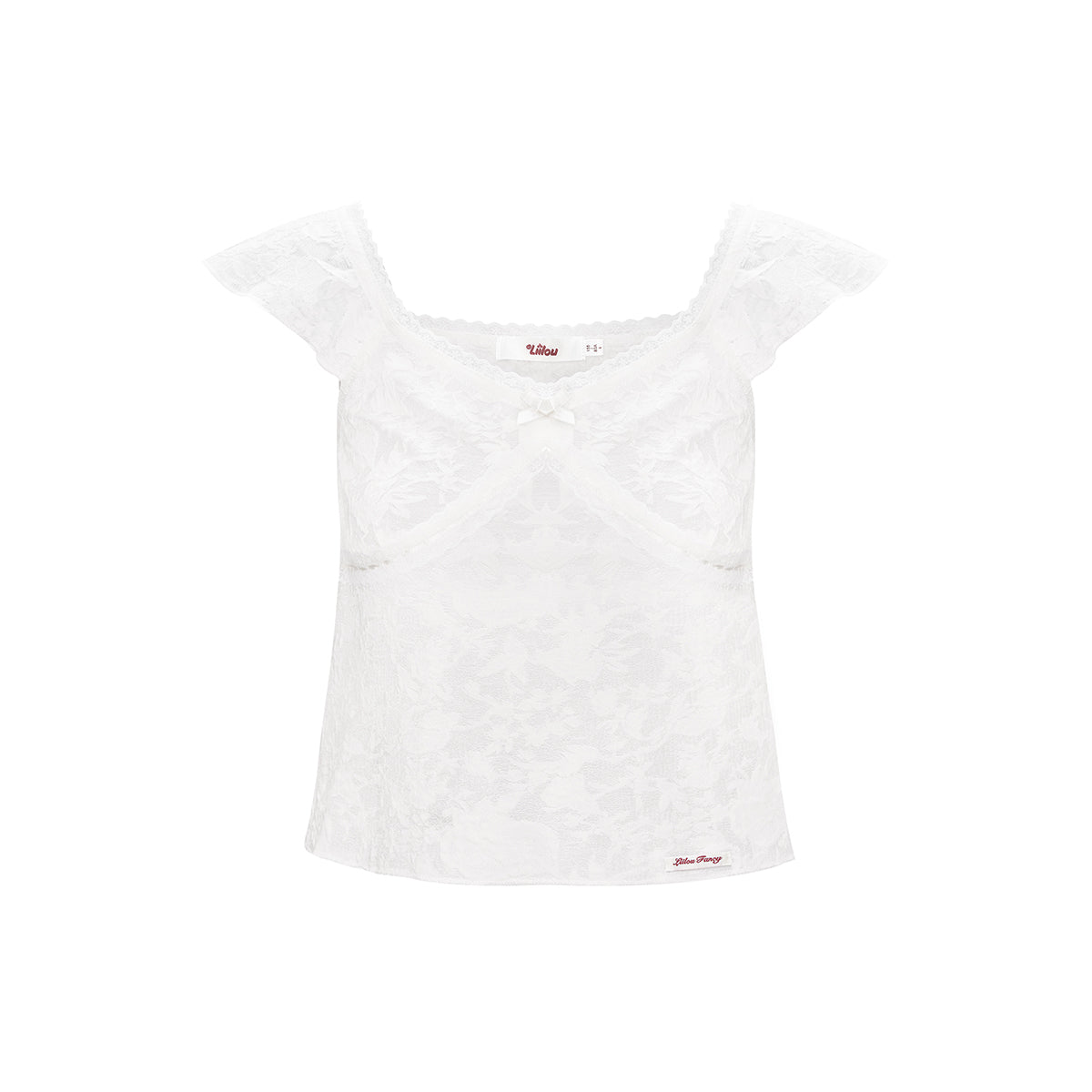 Liilou Lace Little Flying Sleeve Vest White