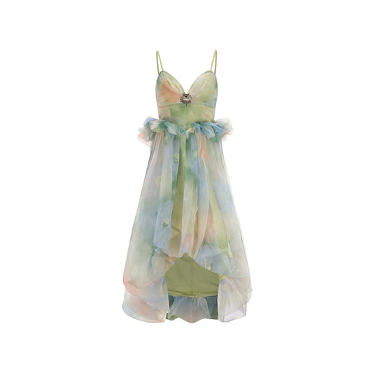 Arte Pura Green Render Bud Camisole Dress