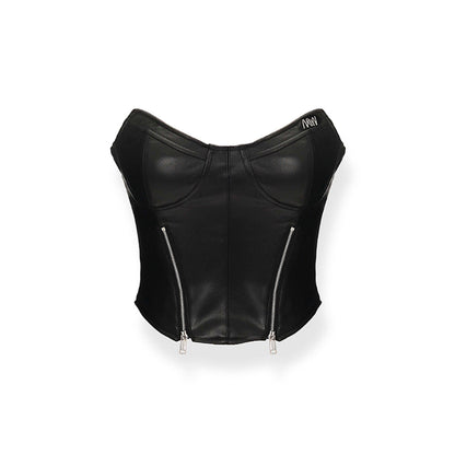 NotAwear Adjustable Zipper Leather Vest