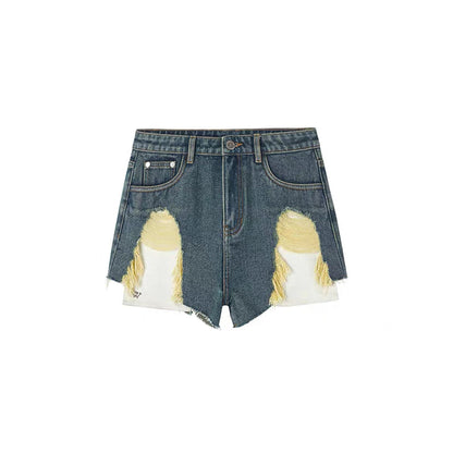 NotAwear Pocket Destroyed Wash Denim Shorts