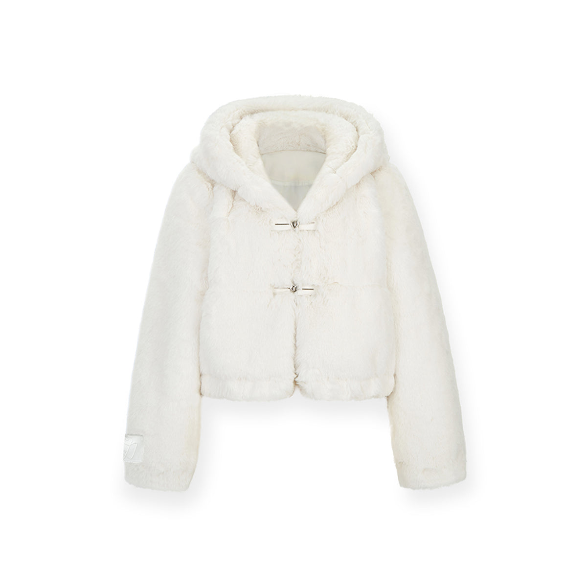 NotAwear Eco Rabbit Fur Cropped Hooded Jacket