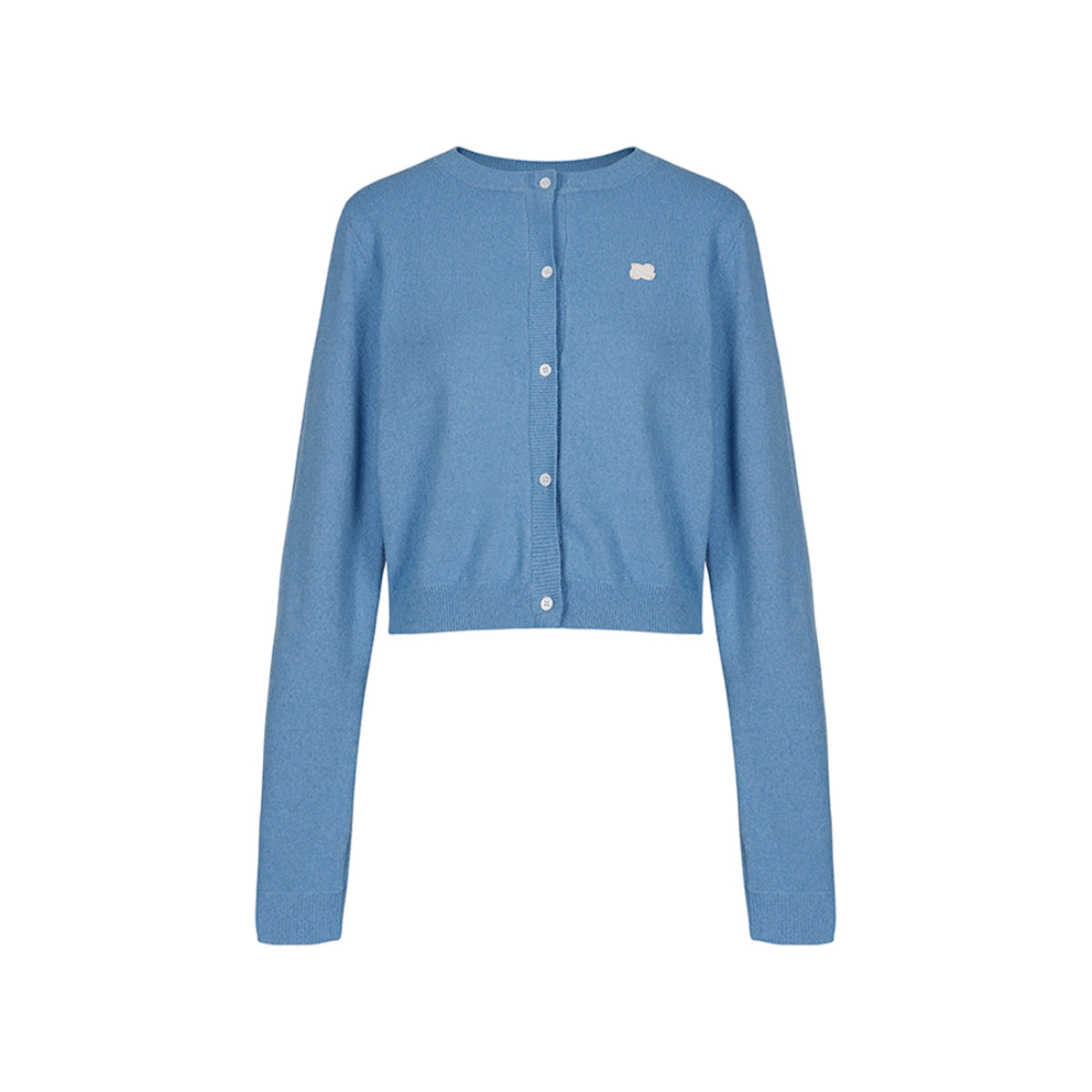 Liilou Embroidery Logo Knit Cardigan Blue