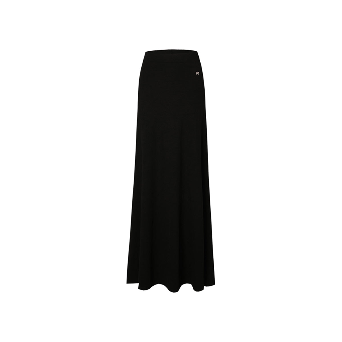 Liilou Draped High Waist A-Line Casual Long Skirt