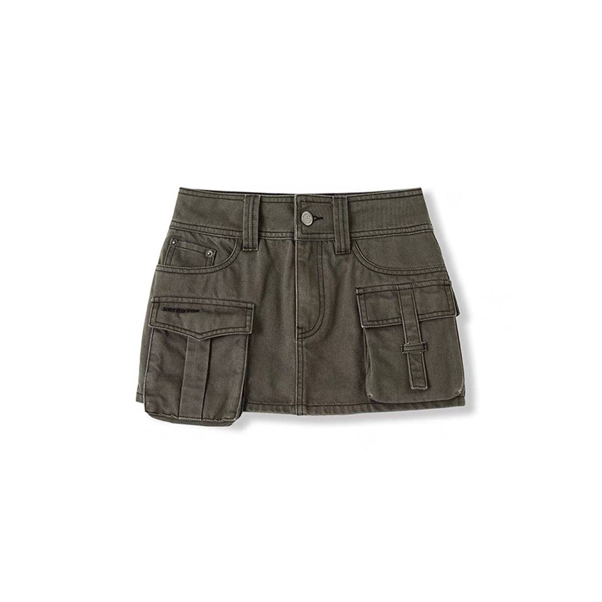 NotAwear Pockets Cargo Denim Skirt Shorts