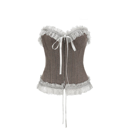 AGAM Lace Edged Fish-Bone Vest