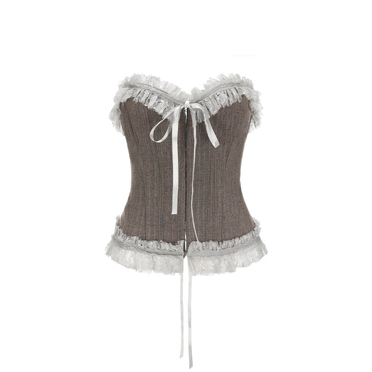 AGAM Lace Edged Fish-Bone Vest