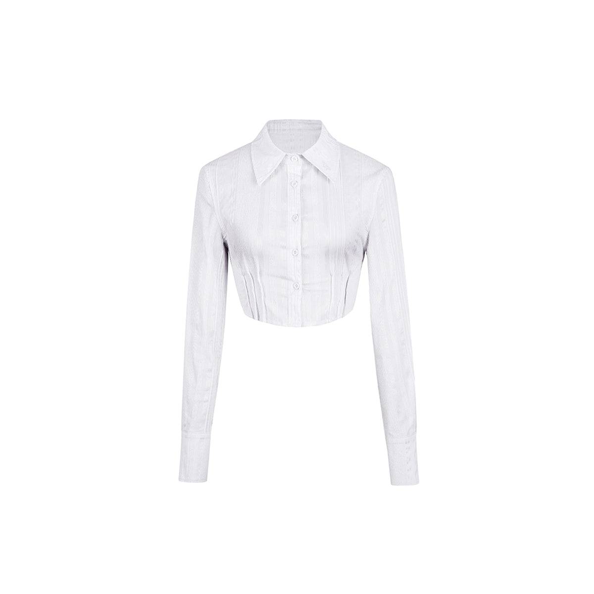 NotAwear Elastic Textured Short Shirt White