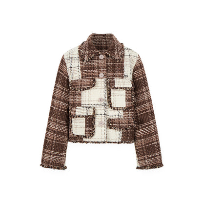 NotAwear Color Blocked Patchwork Tweed Jacket