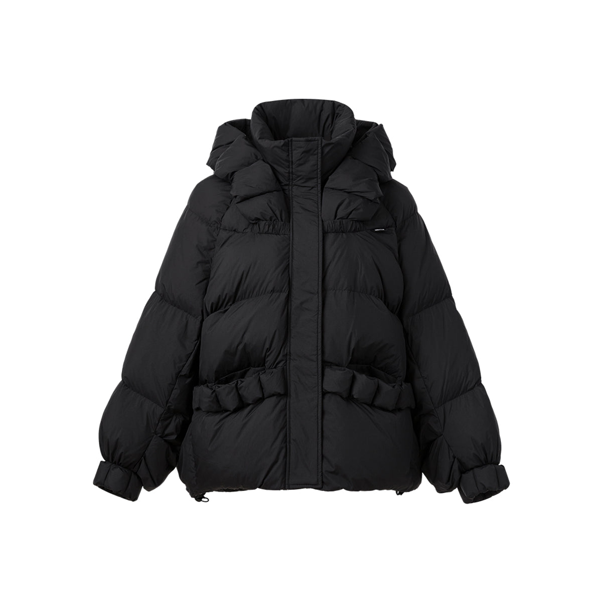 Cottia Trendy Hooded Down Jacket Black