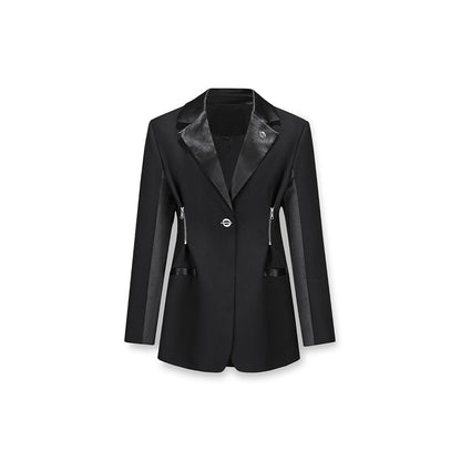 NotAwear Slim Zipper Waist Blazer Black