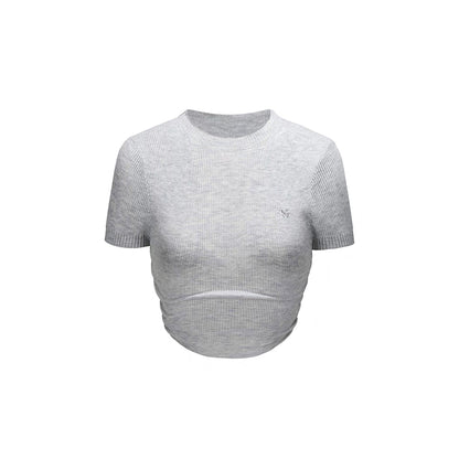 NotAwear Curved Hem Slim-Fit Crop Top Grey