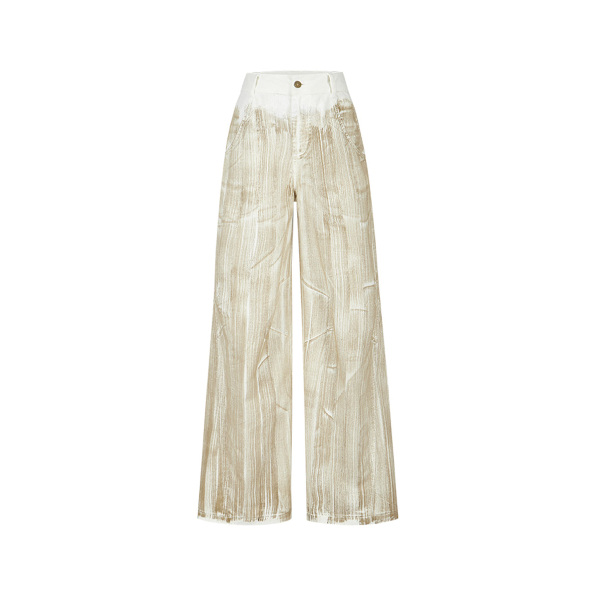 Anno Mundi Brushed Dyed Wide-Leg Straight Denim Pants