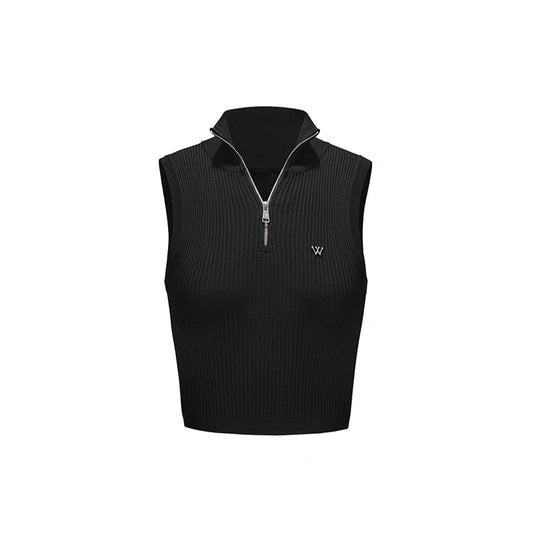 NotAwear Small Logo Half-Zip Tank Top Black