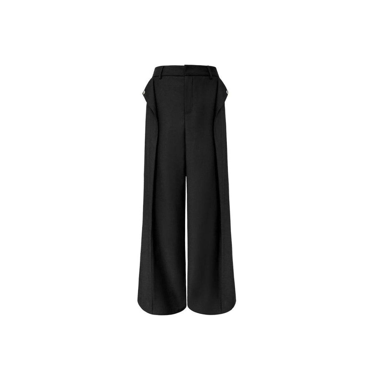 IFIK Flip Button Wide-Leg Vertical Cut Trousers