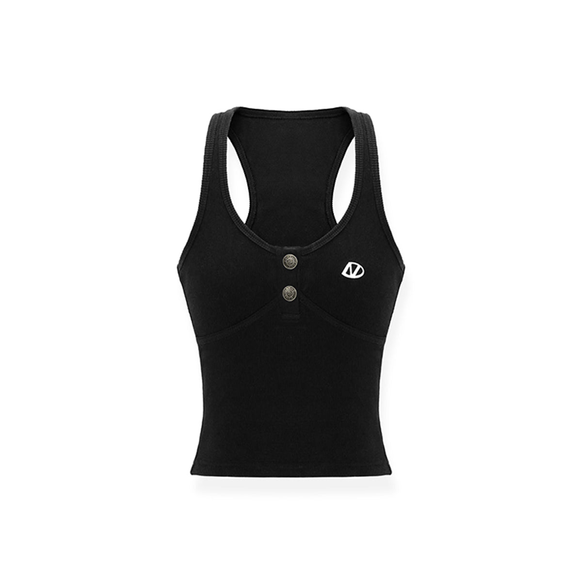 NAWS U-Neck Metal Buckle Slim Vest Black