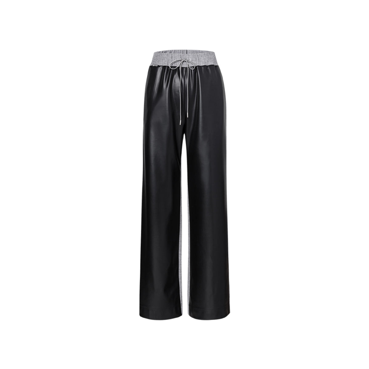 Cottia Color Blocked Leather Knit Patchwork Pants