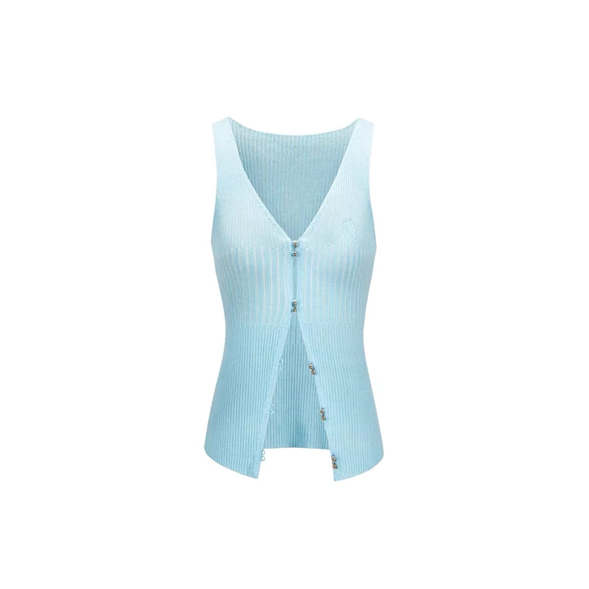 NotAwear V-Neck Hollow Knit Vest Blue