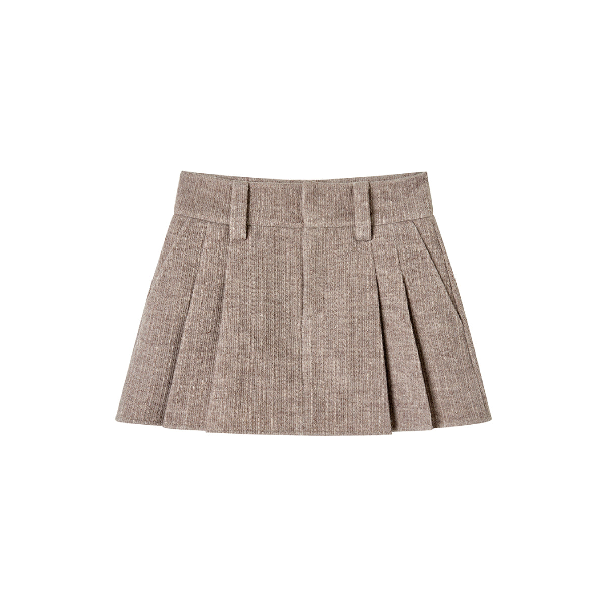 Via Pitti Classic Pleated Skirt Khaki