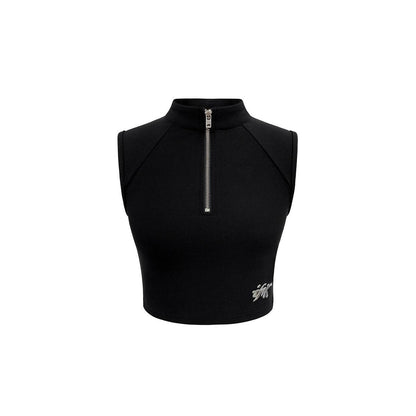 IFIK Nylon Half-Zip Tank Top Black