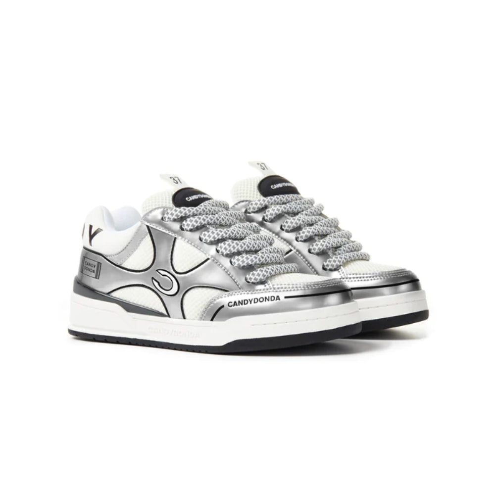 CANDYDONDA Liquid Sliver Curbmelo Sneaker Grey White