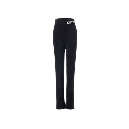 Cottia Jacquard Logo Knit Pants Black