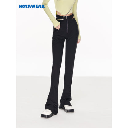 NotAwear Whale Tail Skinny Bootcut Pants Black