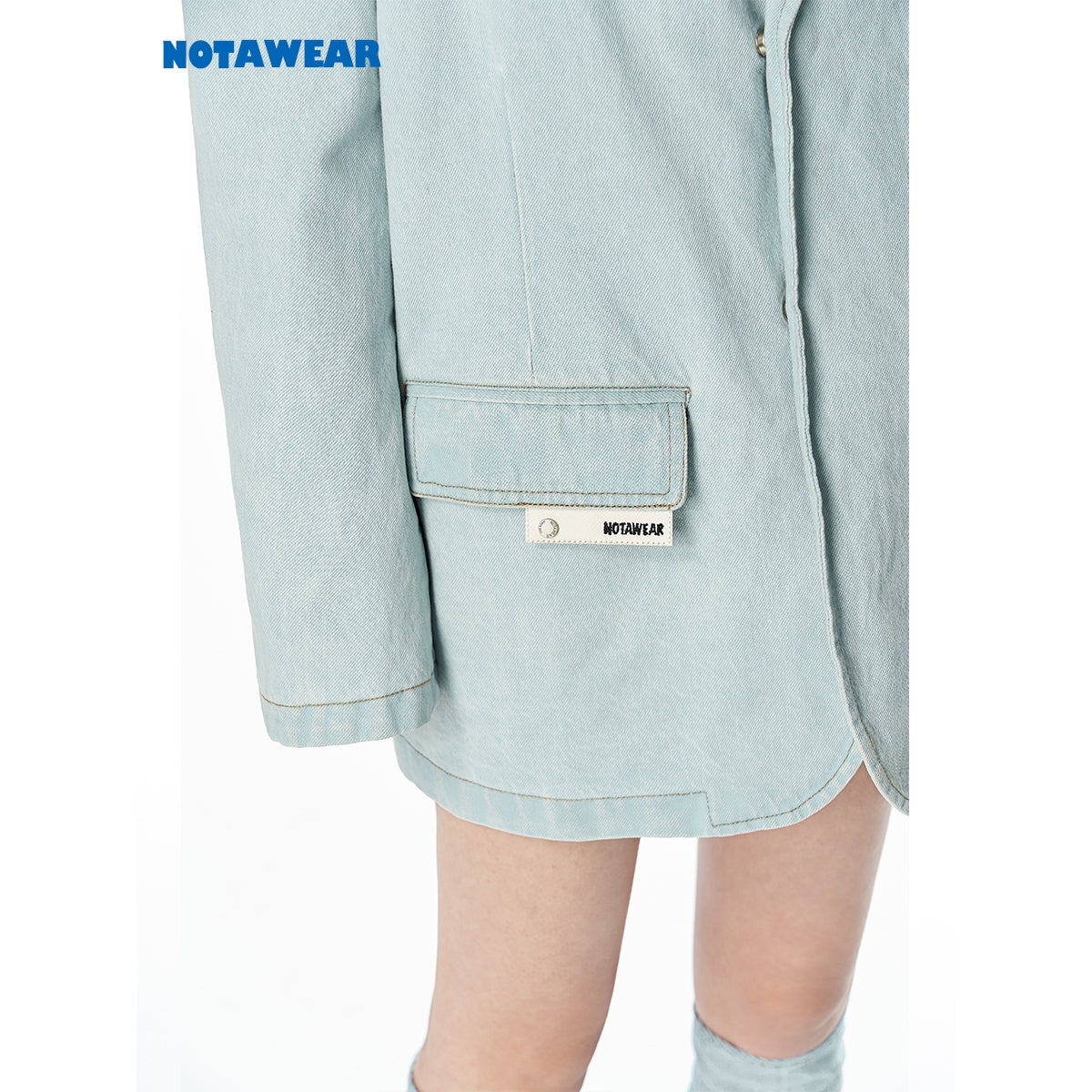 NotAwear Washed Oversize Denim Jacket Blue