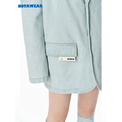 NotAwear Washed Oversize Denim Jacket Blue