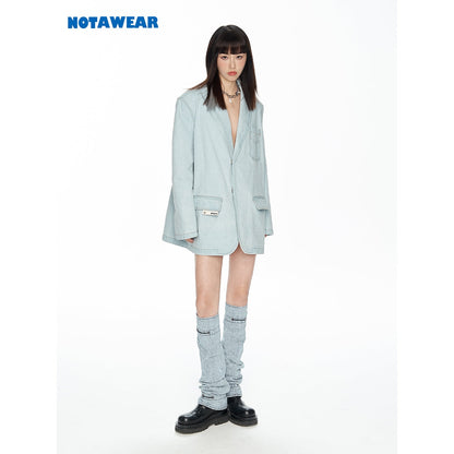 NotAwear Washed Oversize Denim Jacket Blue