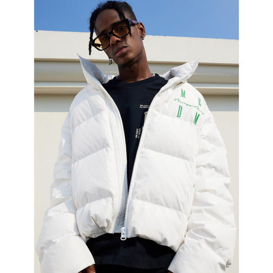 MEDM Embroidery Logo Down Jacket White