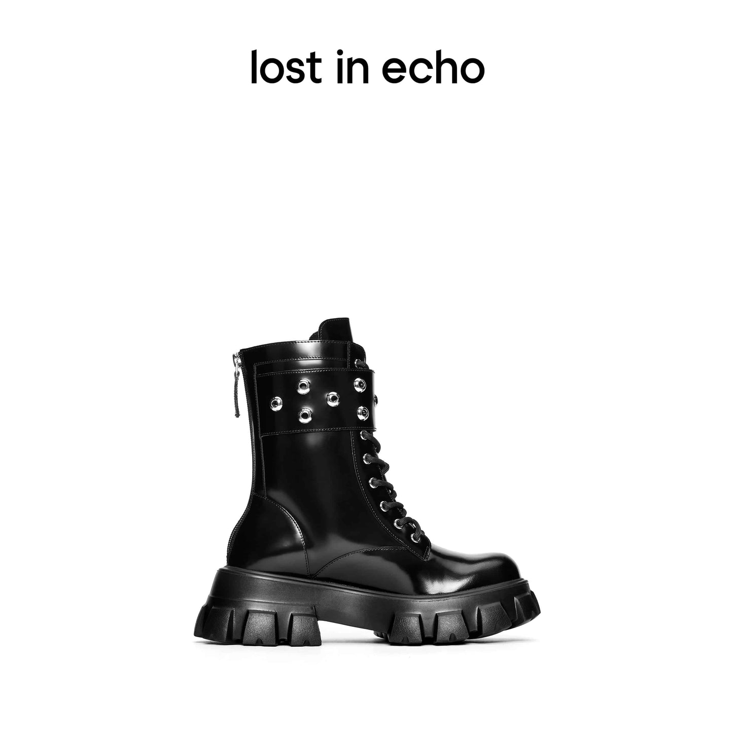 Lost In Echo Belt Platform Boots Black