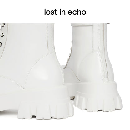 Lost In Echo Belt Platform Boots White