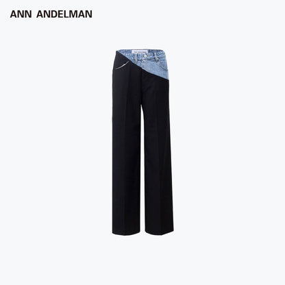 Ann Andelman Color Blocked Patchwork Denim Suit Pants