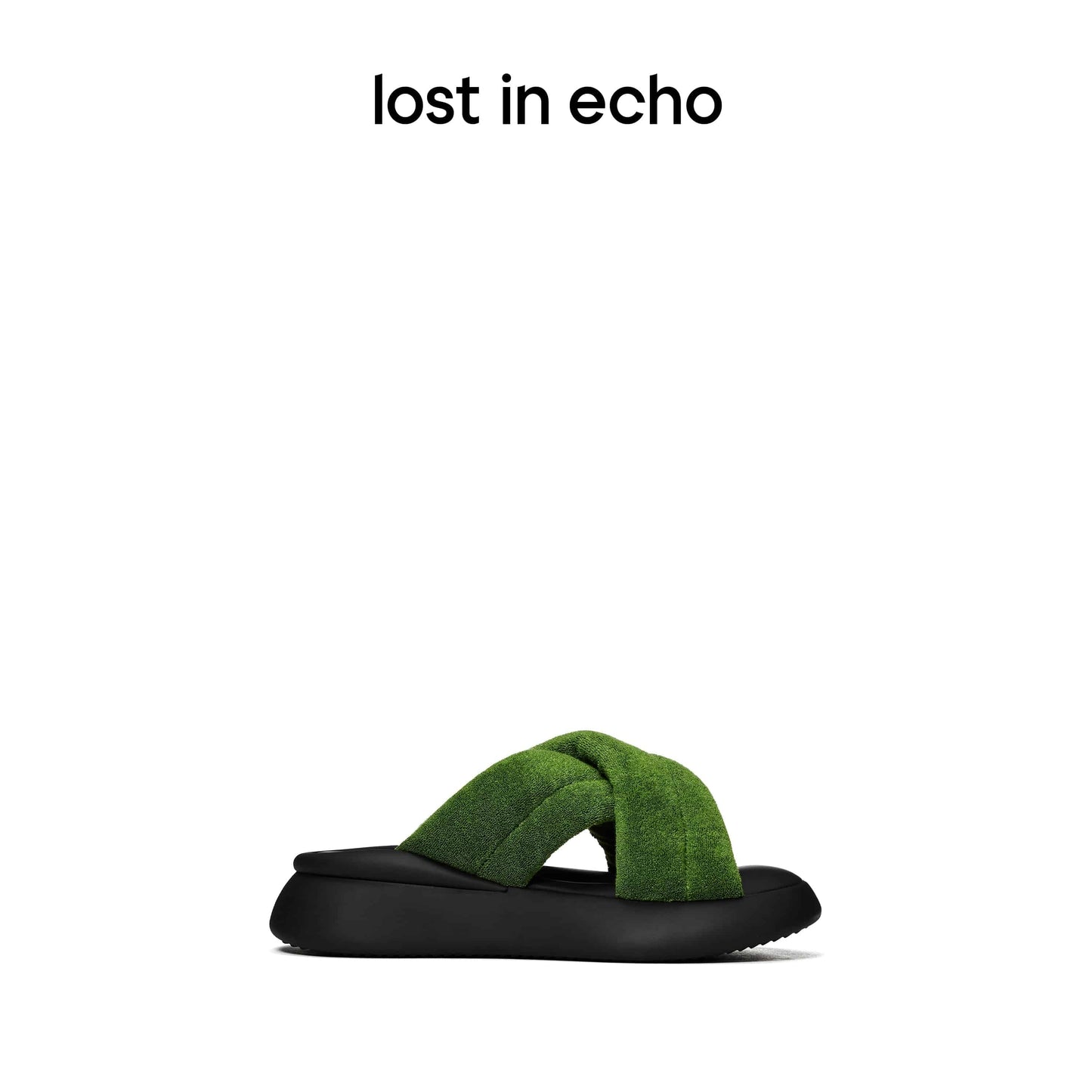 Lost In Echo Cross Strap Pump Slipper Green